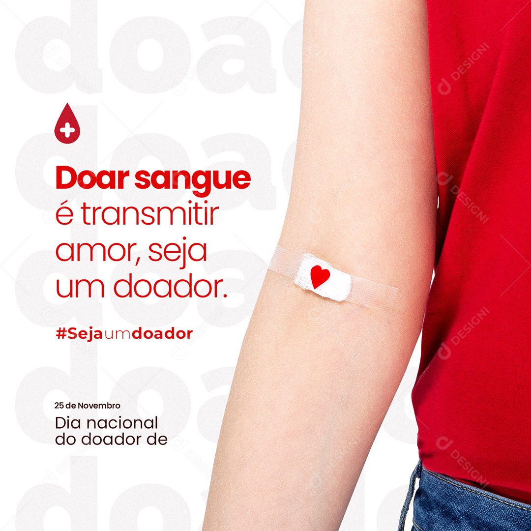 Doar Sangue é Transmitir Amor Dia Do Doador De Sangue Social Media PSD Editável