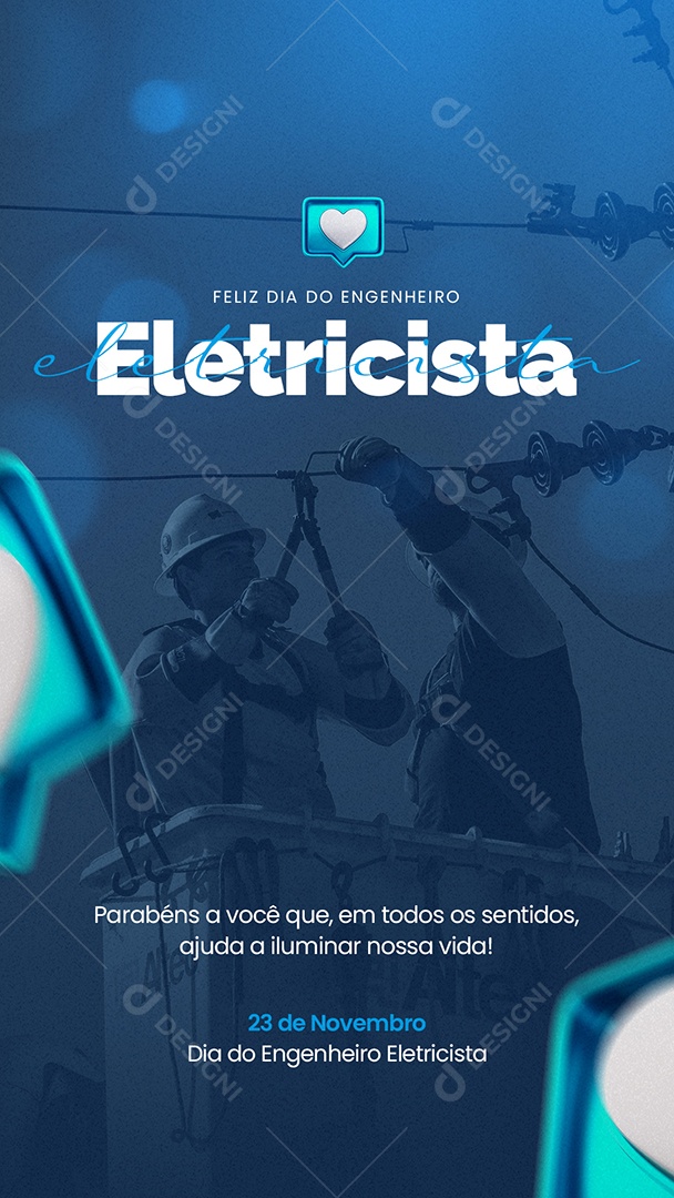 Story Parabéns a Você Dia do Engenheiro Eletricista Social Media PSD Editável