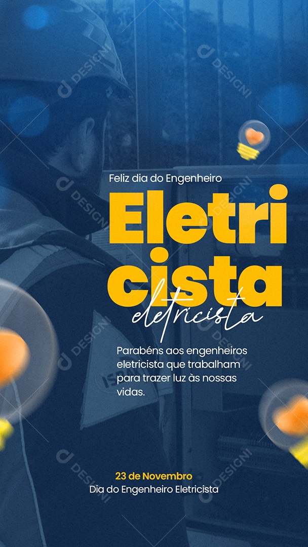 Story Parabéns Dia do Engenheiro Eletricista 23 de Novembro Social Media PSD Editável