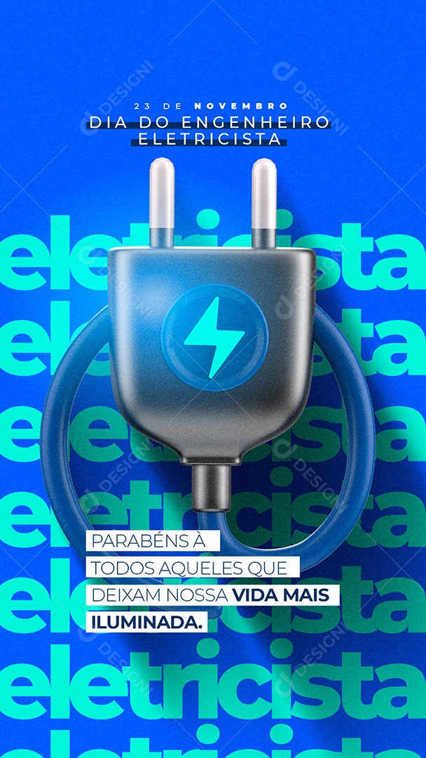 Story Parabéns à Todos Dia do Engenheiro Eletricista Social Media PSD Editável