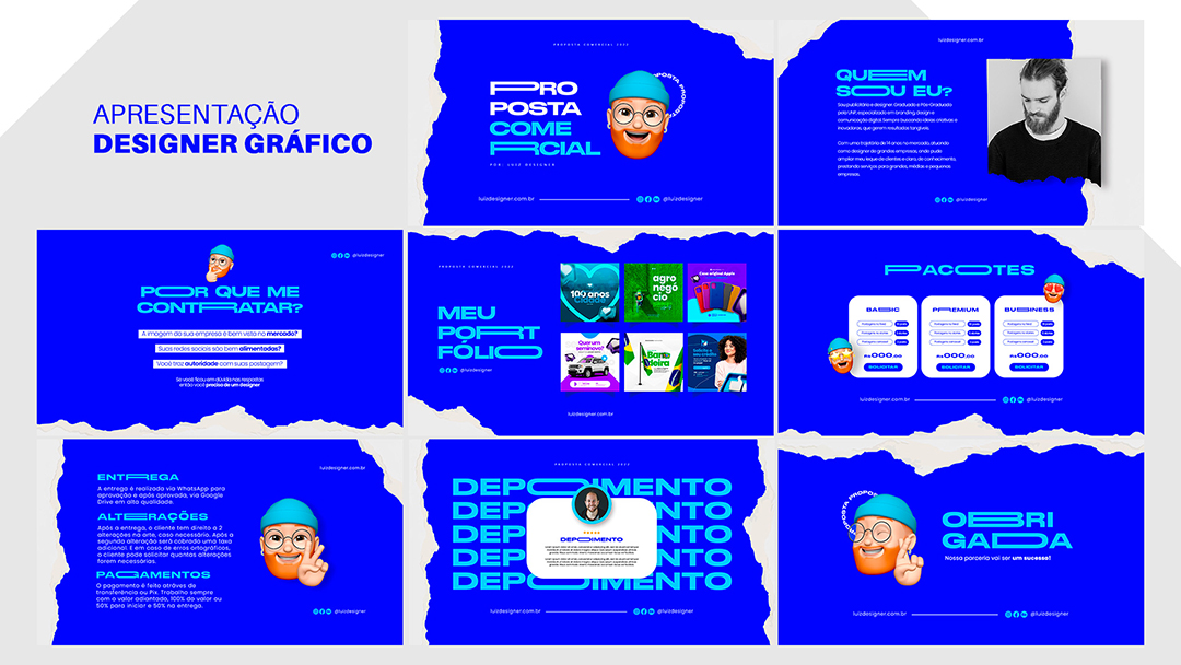 Apresentação Comercial Designer Gráfico PSD Editável