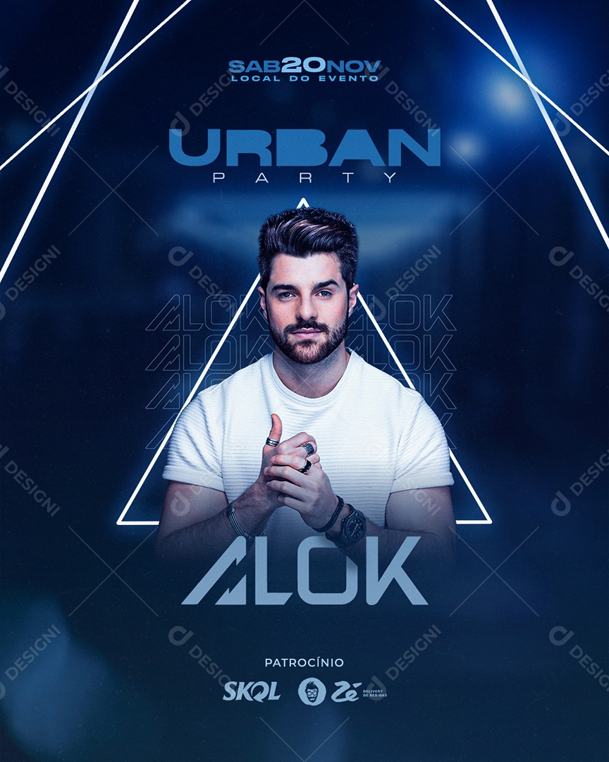 Flyer Show Dj Alok Social Media PSD Editável