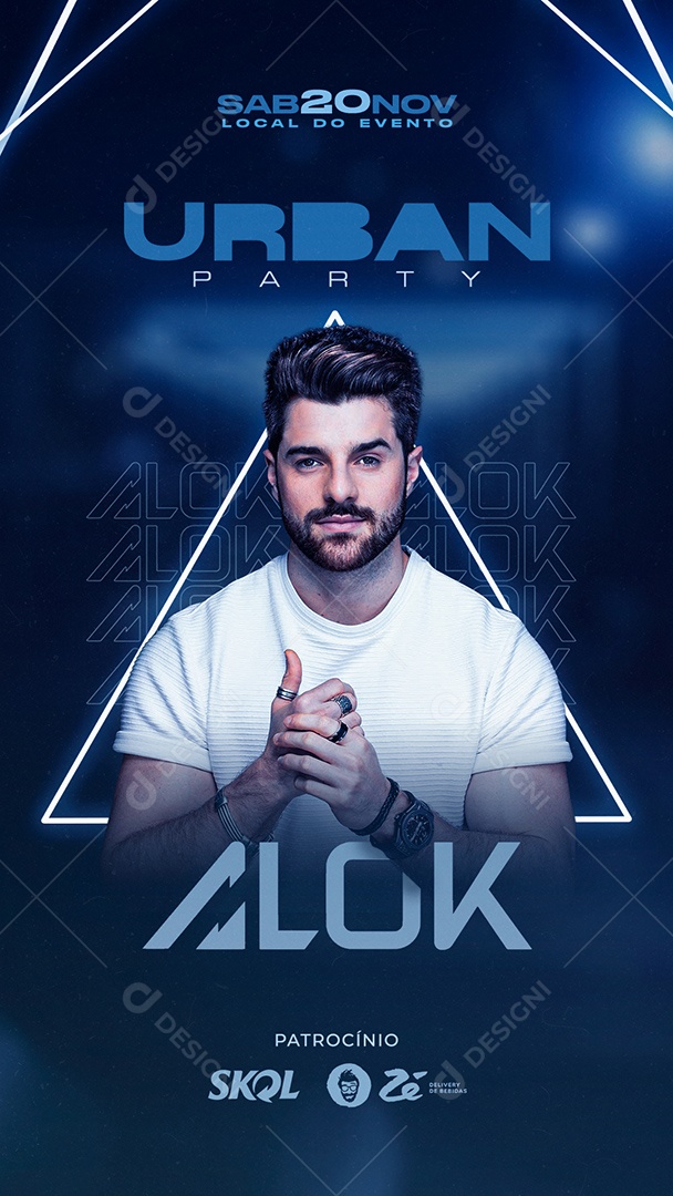 Flyer Show Dj Alok Story Social Media PSD Editável
