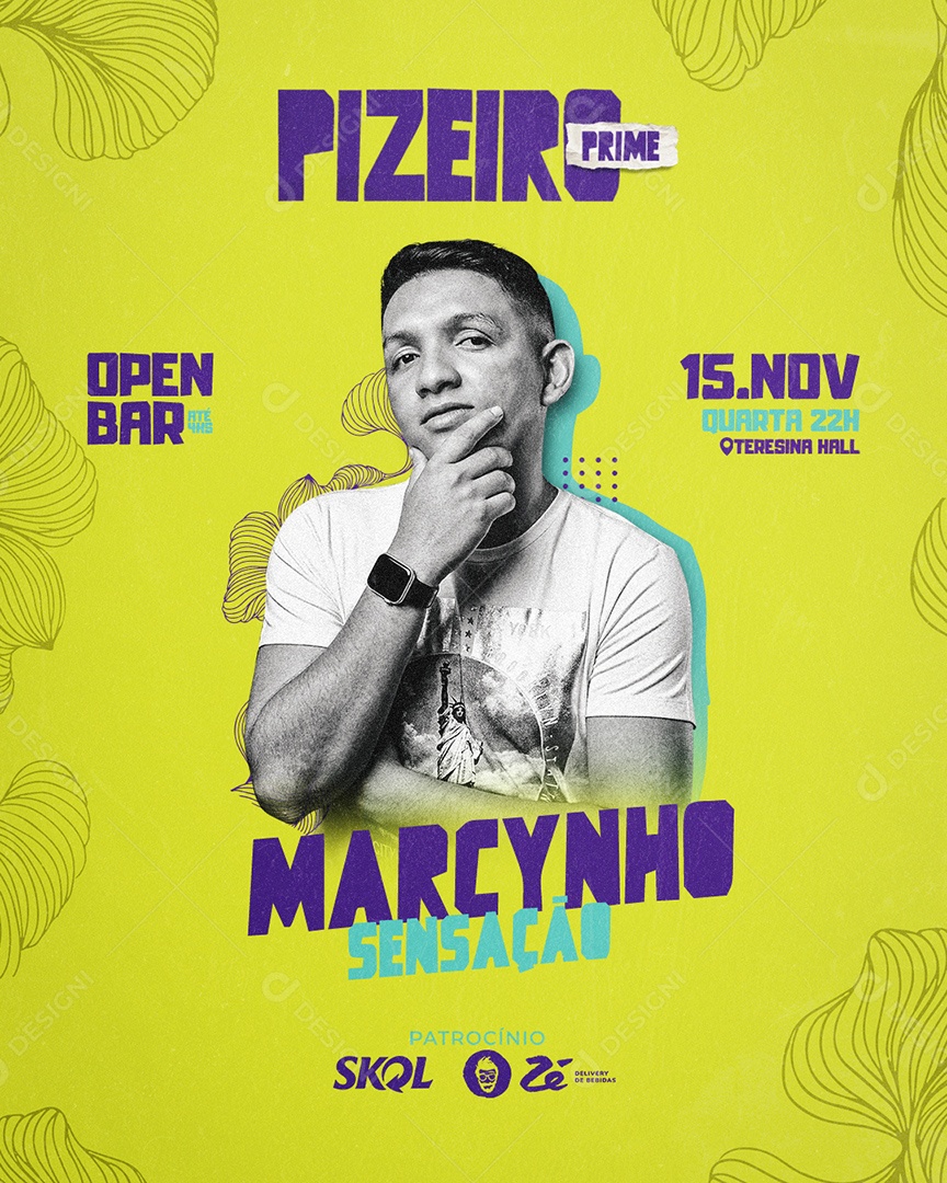 Flyer Show Marcinho Sensação Social Media PSD Editável