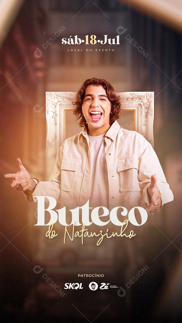 Flyer Buteco do Natanzinho Story Social Media PSD Editável