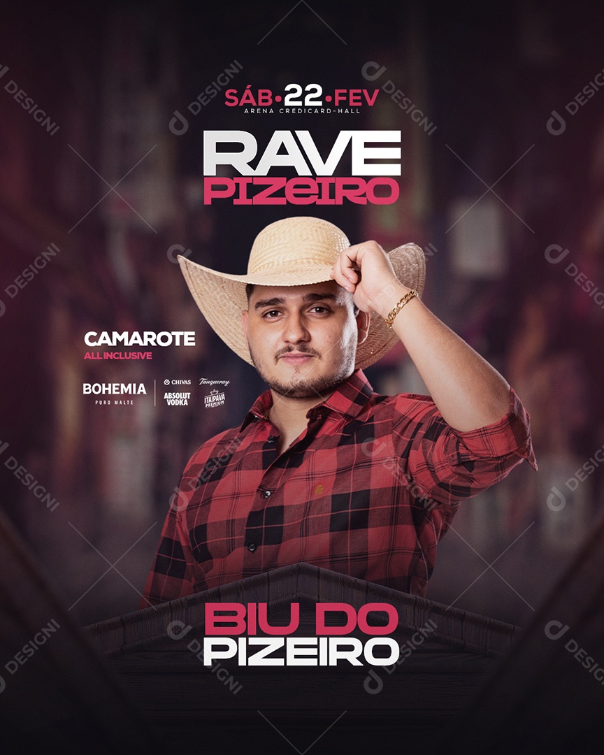 Flyer Show Biu do Piseiro Social Media PSD Editável