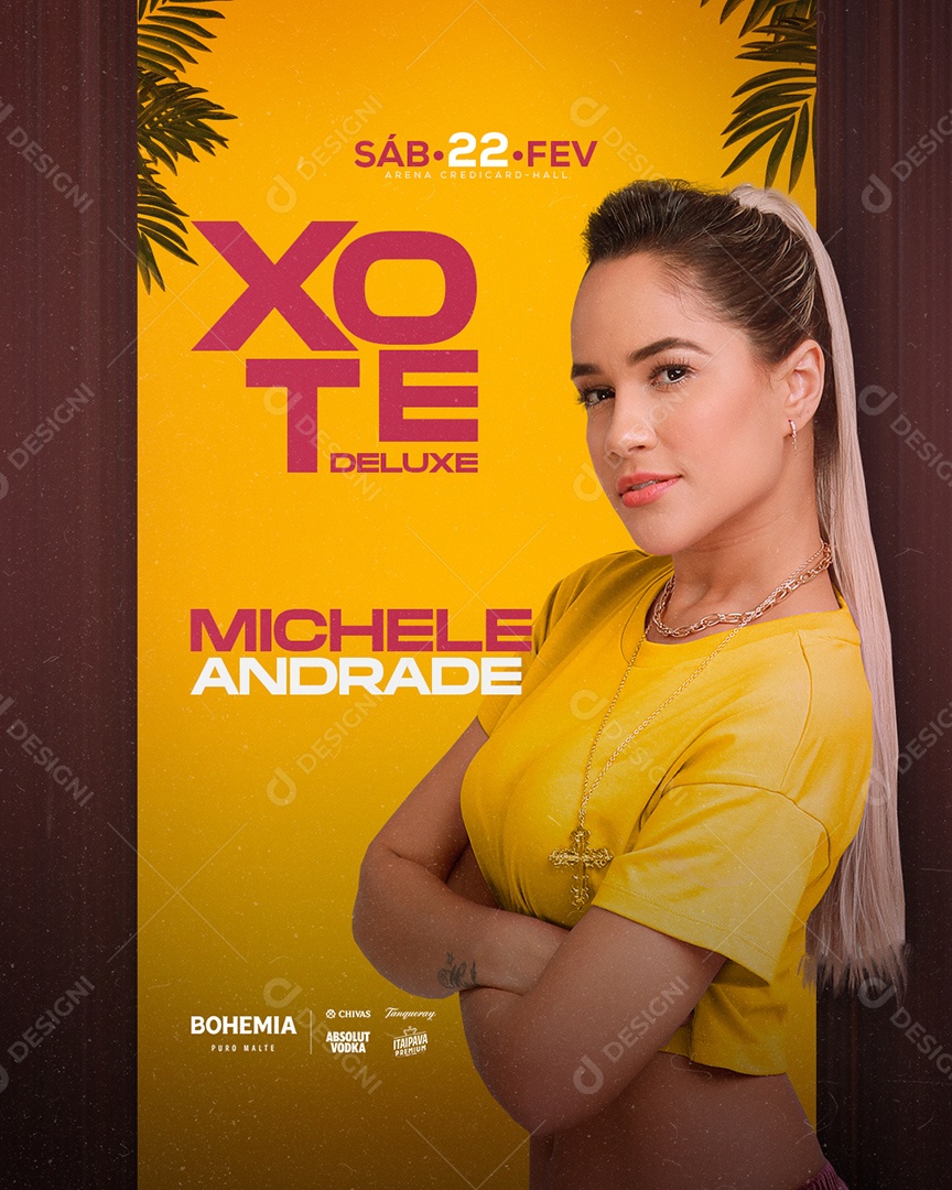 Flyer Show Xote Deluxe Michele Andrade Social Media PSD Editável