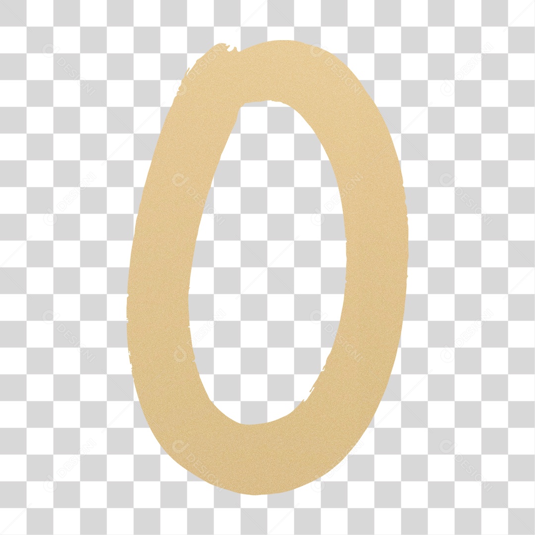 Elemento 3D Para Composição Número 0 Dourado PNG Transparente