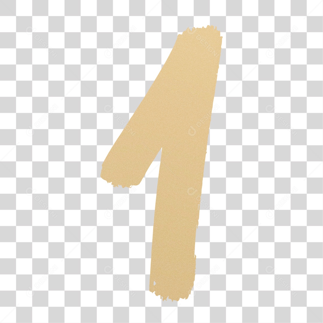 Elemento 3D Para Composição Número 1 Dourado PNG Transparente