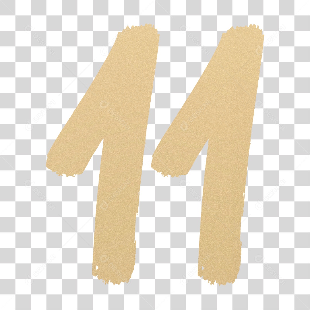 Elemento 3D Para Composição Número 11 Dourado PNG Transparente