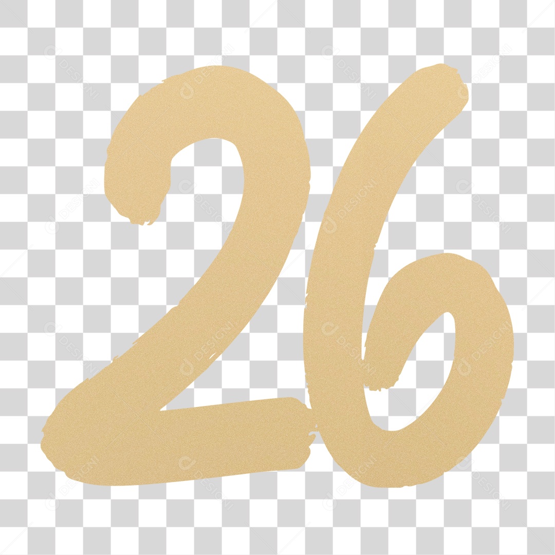 Elemento 3D Para Composição Número 26 Dourado PNG Transparente