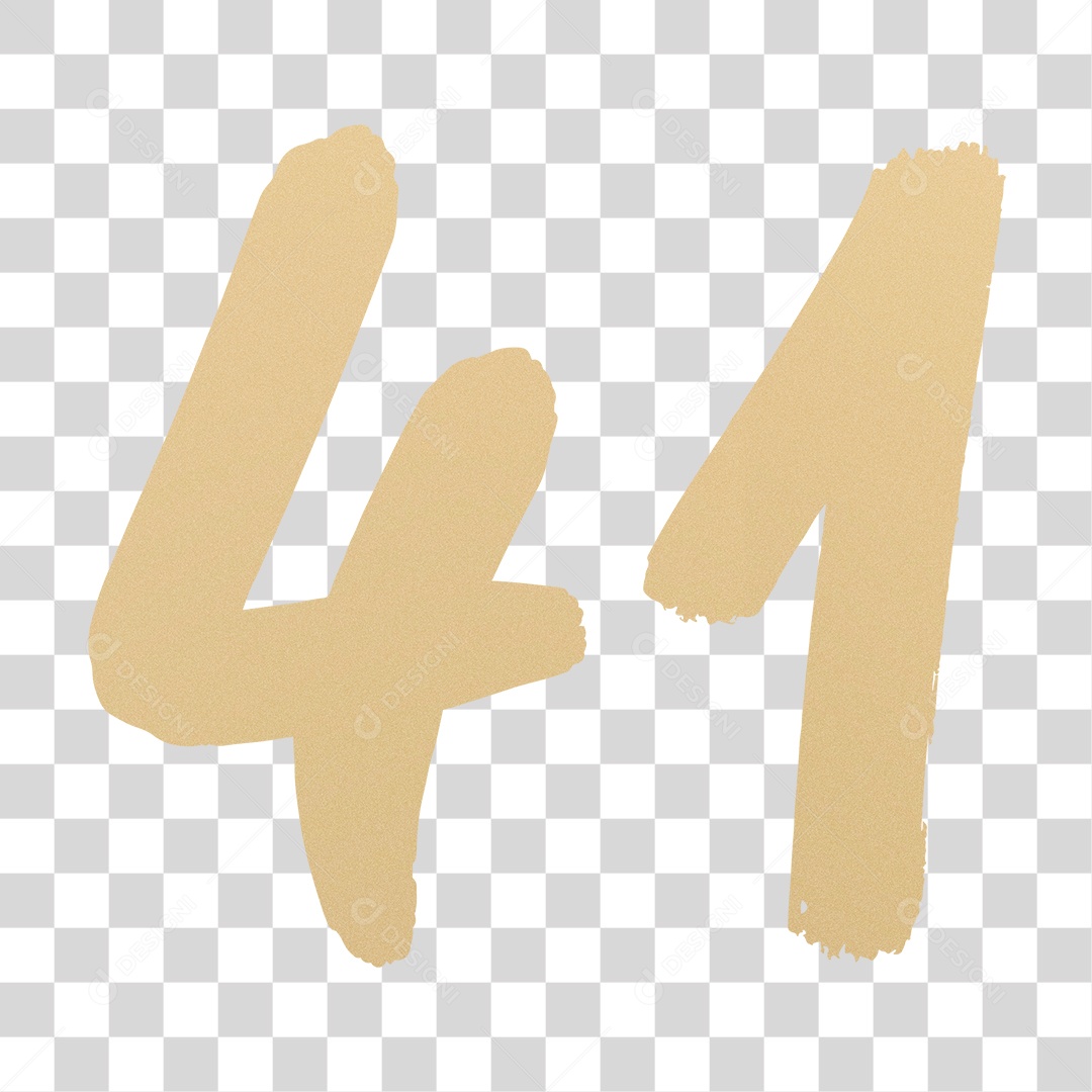 Elemento 3D Para Composição Número 41 Dourado PNG Transparente