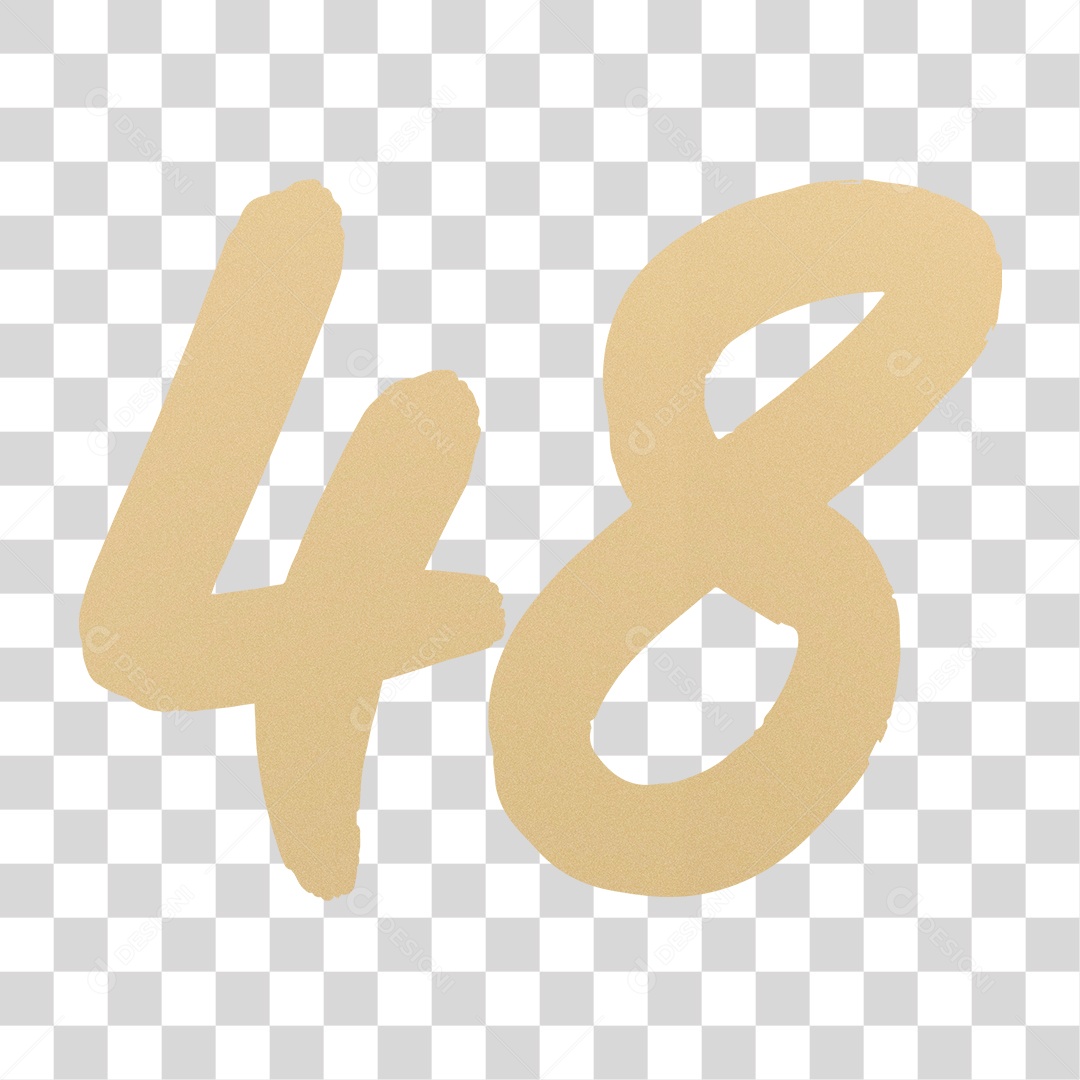 Elemento 3D Para Composição Número 48 Dourado PNG Transparente