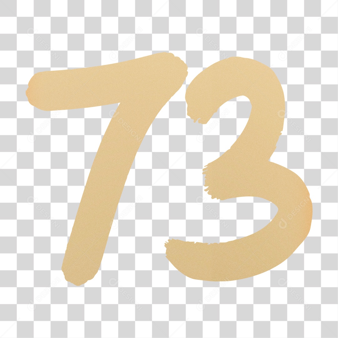 Elemento 3D Para Composição Número 73 Dourado PNG Transparente