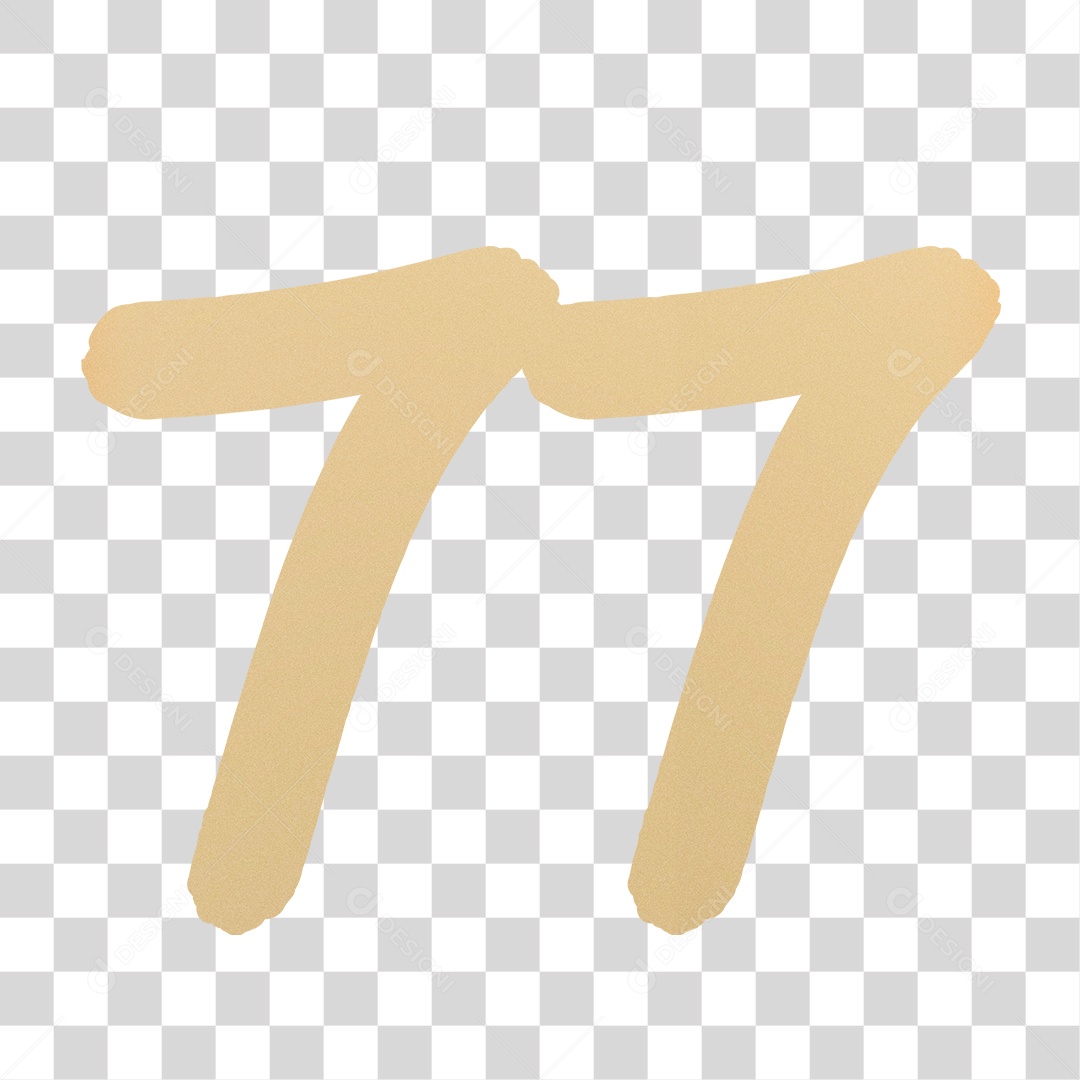 Elemento 3D Para Composição Número 77 Dourado PNG Transparente