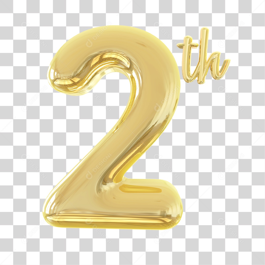 Número 3D Para Composição 2Th PNG Transparente