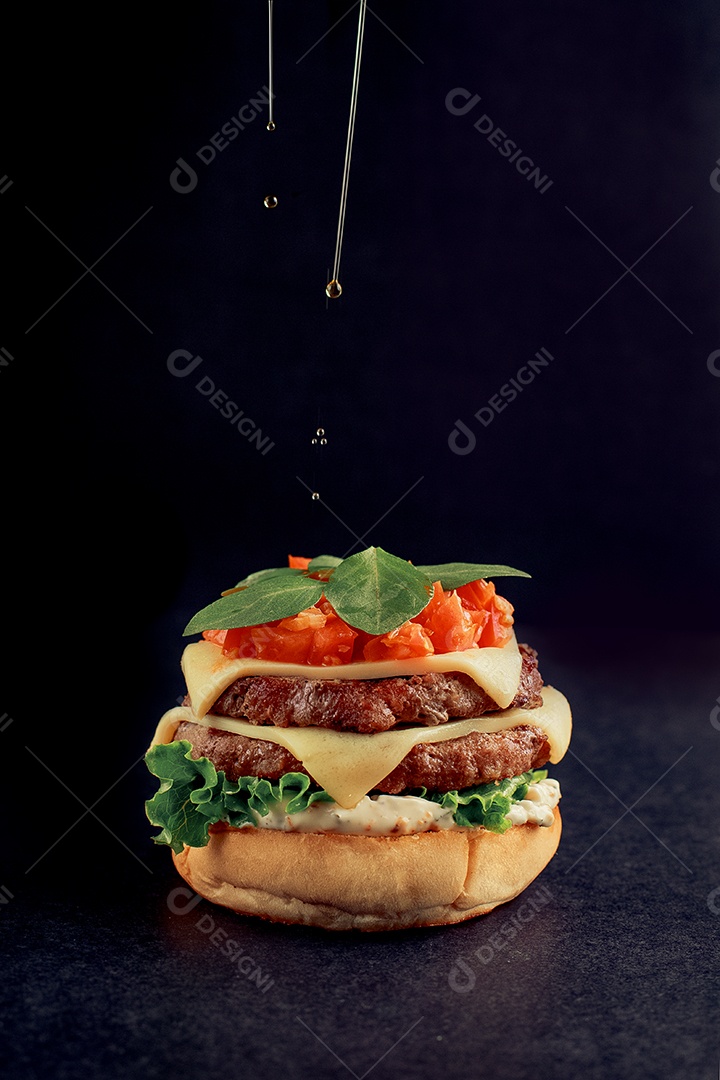 Hamburguer hamburgueria pão carne bacon queijo cheddar cebola alface molho tomate