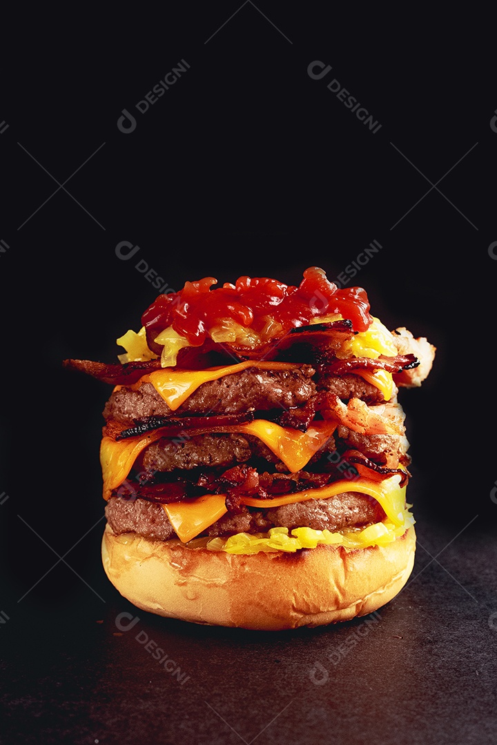 Hamburguer hamburgueria pão carne bacon queijo cheddar cebola alface molho tomate