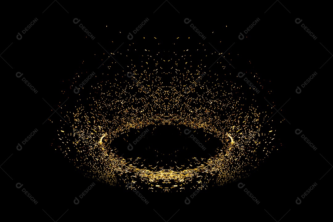 Moldura de luz circular em fundo preto