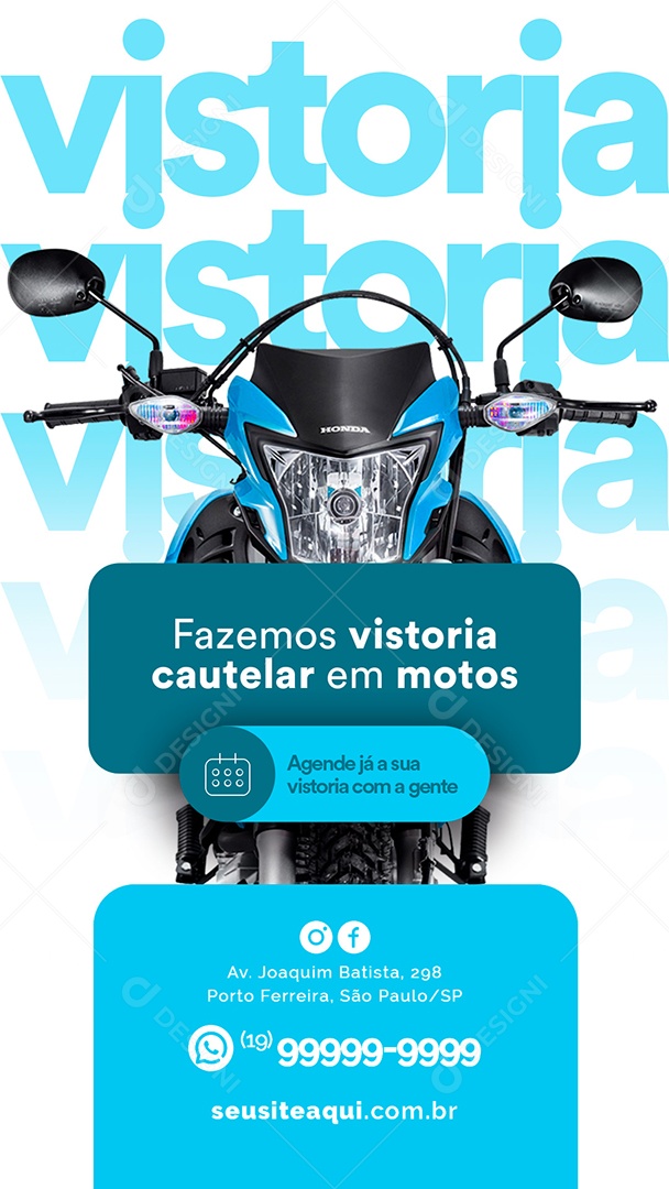 Story Fazemos Vistoria Cautelar Em Motos Vistoria Veicular Social Media PSD Editável