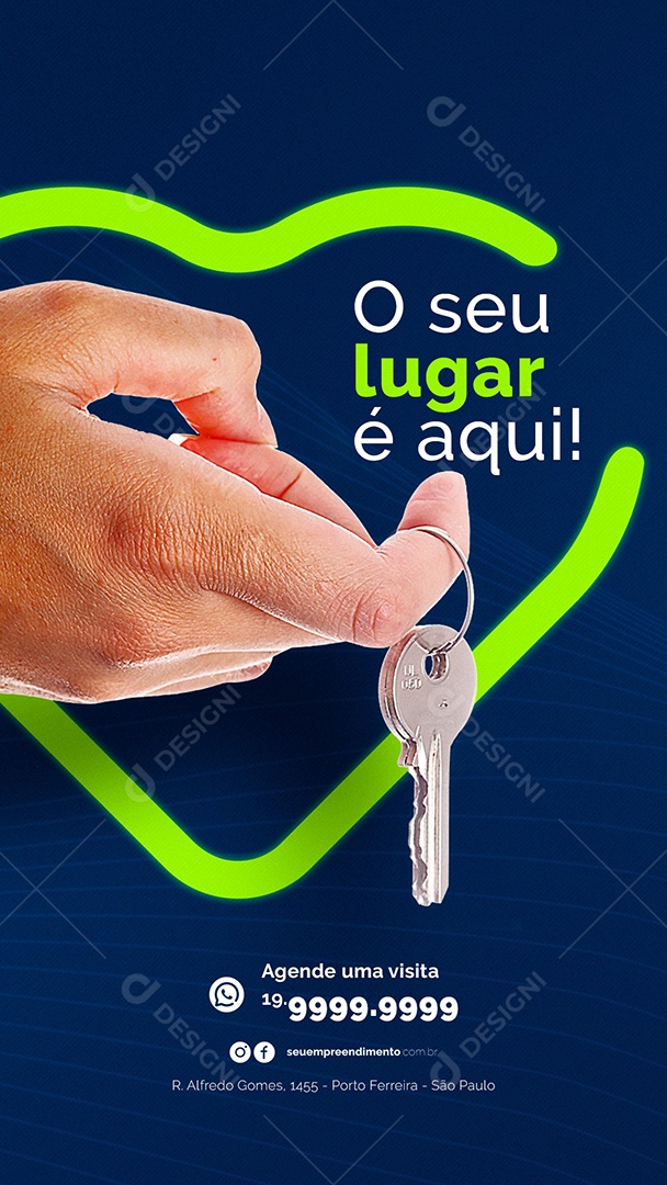 Story O Seu Lugar é Aqui Imobiliária Social Media PSD Editável