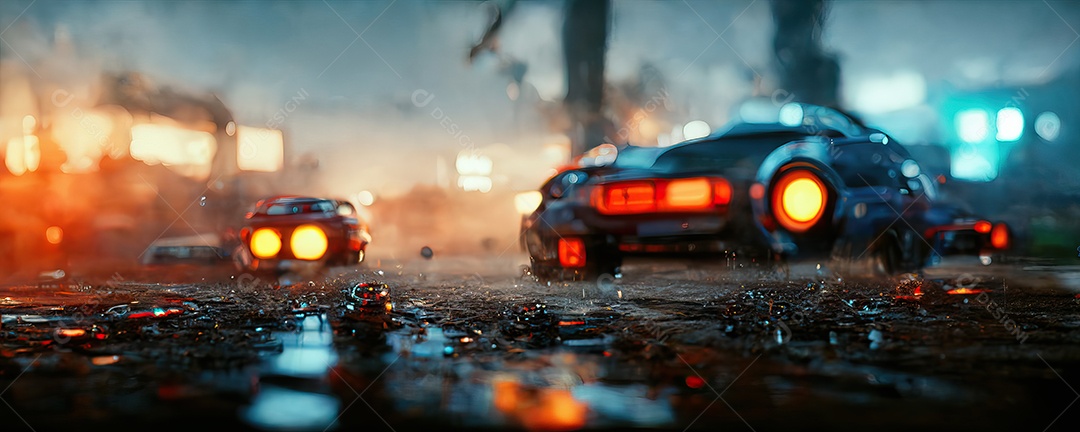 Conceito de jogo futurista de videogame multijogador doméstico e controlador sem fio em fundo desfocado. foco seletivo