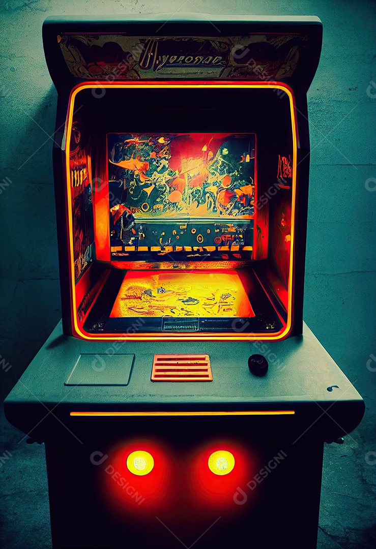 Conceito de jogo de arcade de videogame com controlador