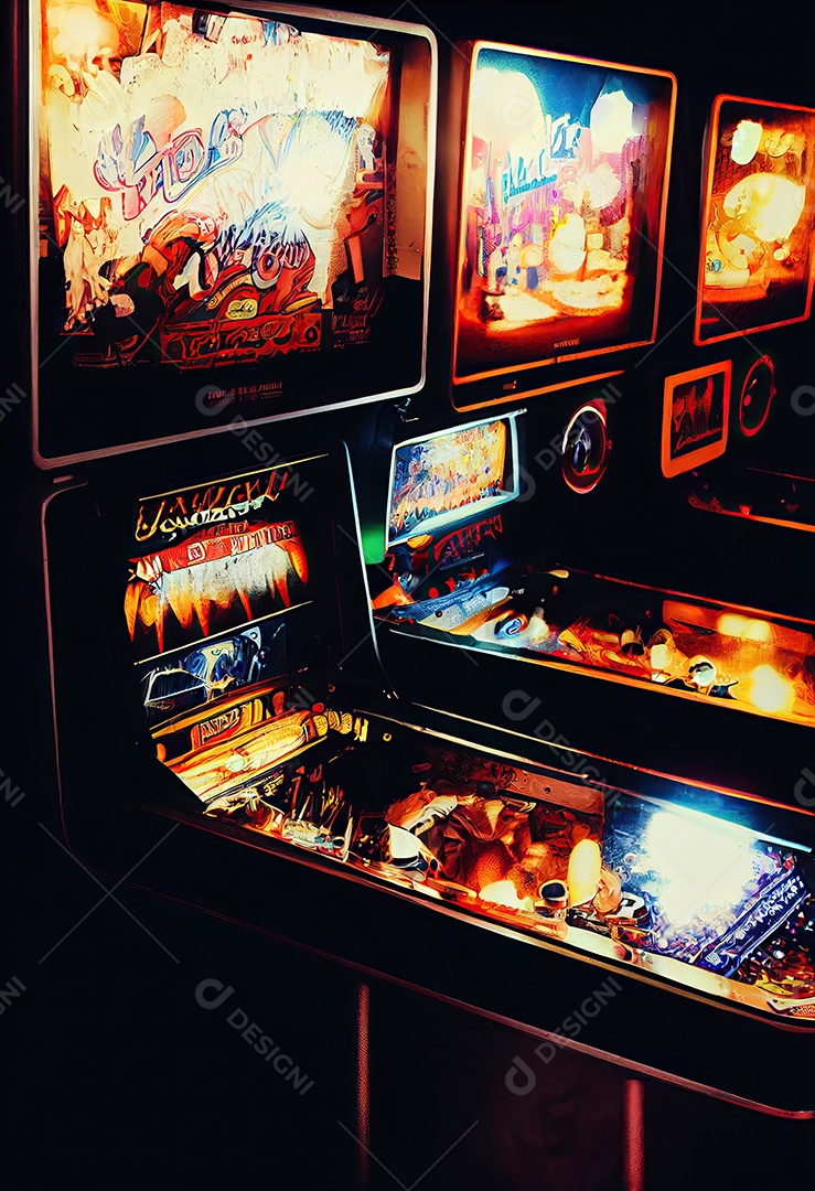 Conceito de jogo de arcade de videogame com controlador