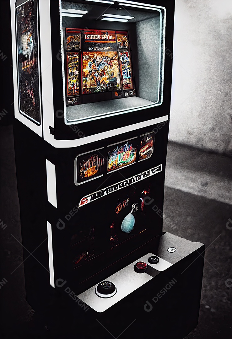 Conceito de jogo de arcade de videogame com controlador