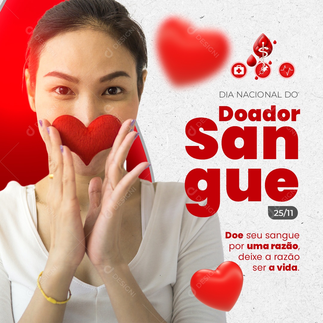 Doe seu Sangue por Uma Razão Dia Do Doador De Sangue Social Media PSD Editável