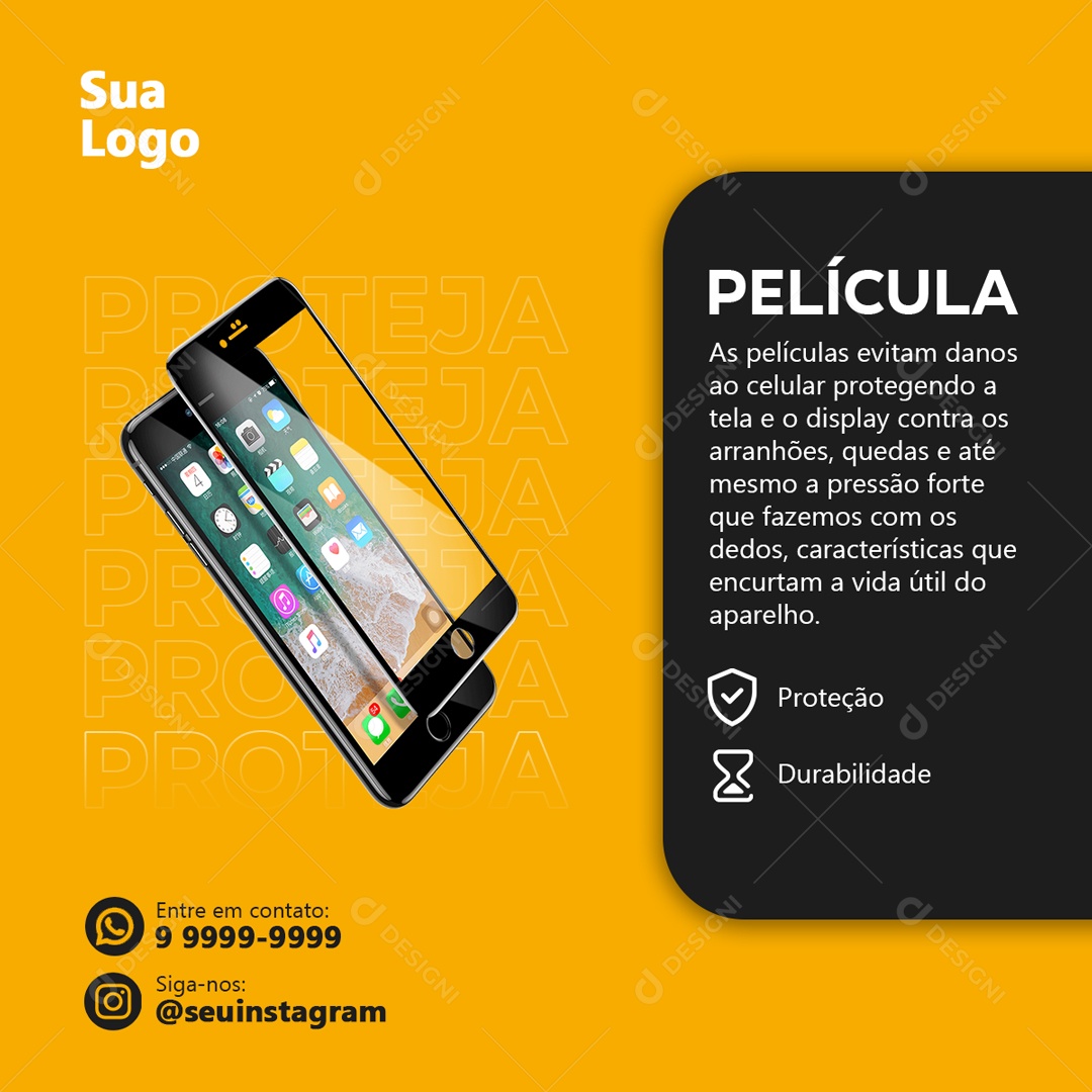 Social Media Assistência Técnica Pelicula Celular PSD Editável