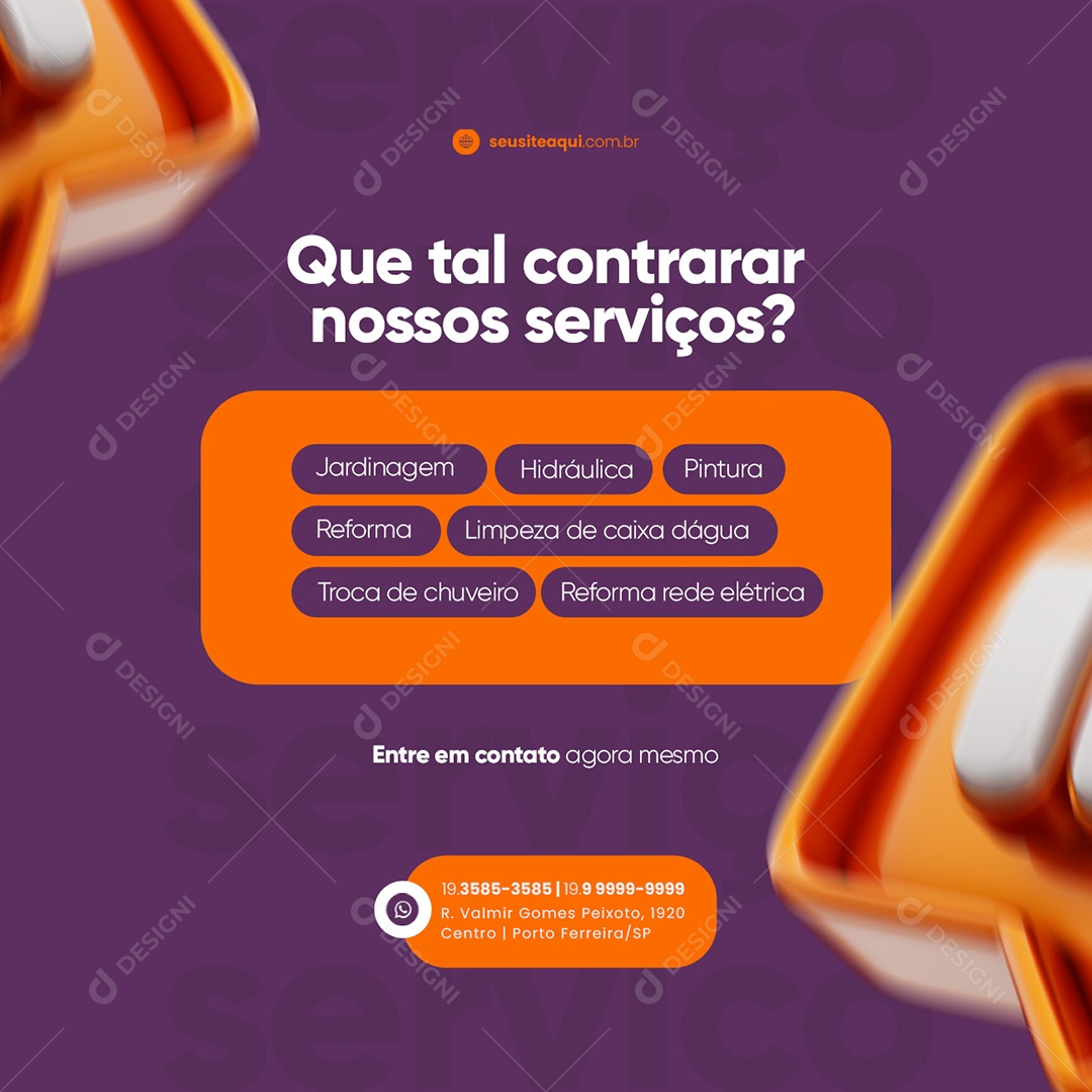 Que Tal Contratar Nossos Serviços Gerais Social Media PSD Editável