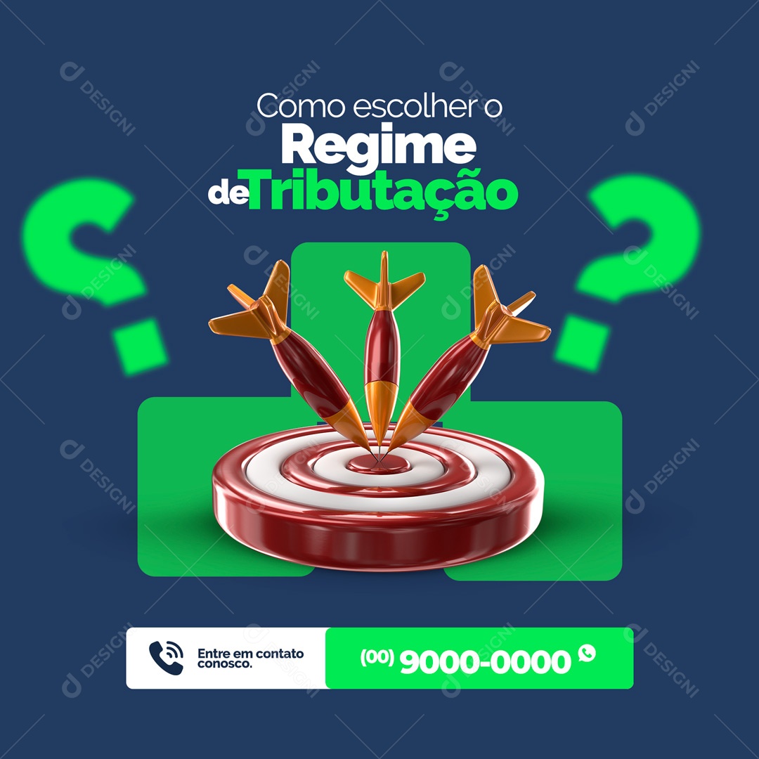 Como Escolher o Regime de Tributação? Contabilidade Social Media PSD Editável