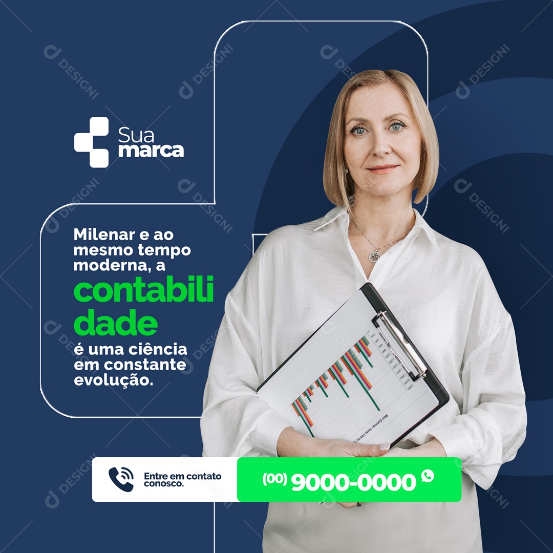 Contabilidade é uma Ciência em Constante Evolução Social Media PSD Editável