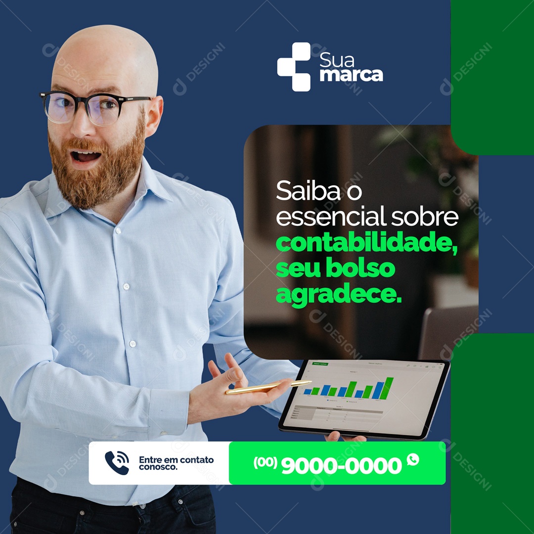 Saiba o Essencial Sobre Contabilidade Social Media PSD Editável