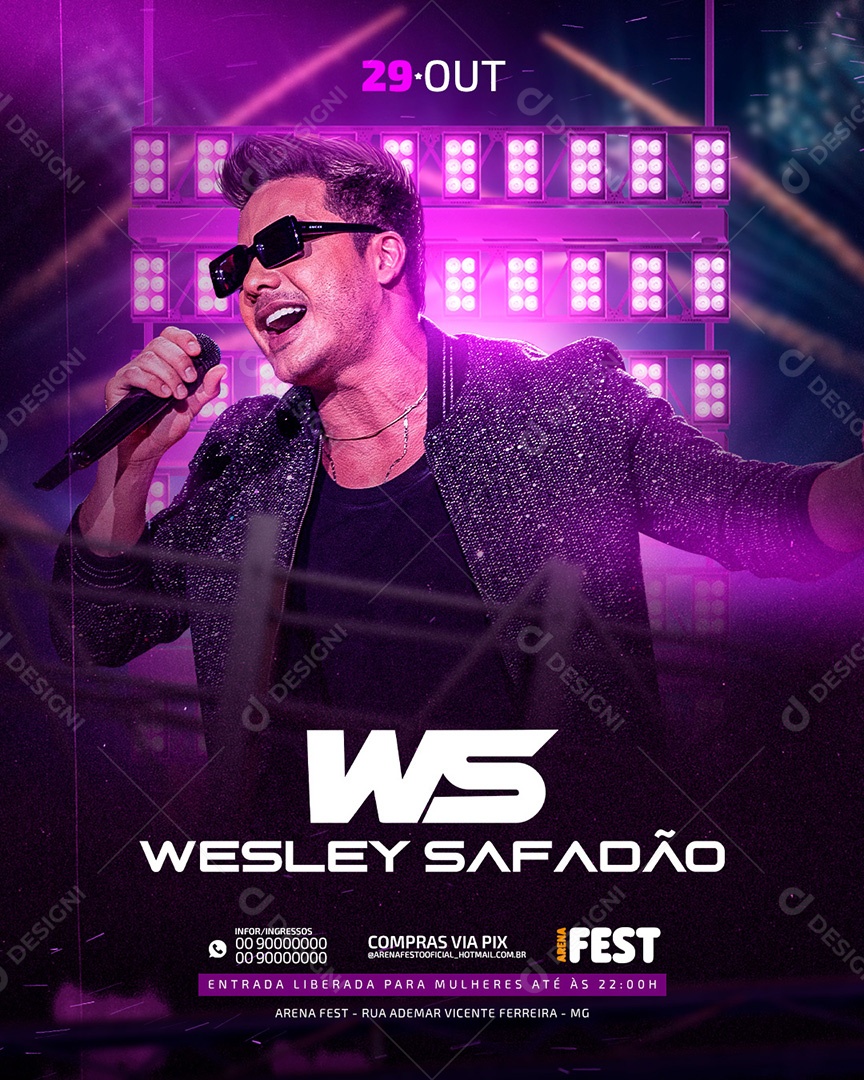 Flyer Show Wesley Safadão Social Media PSD Editável