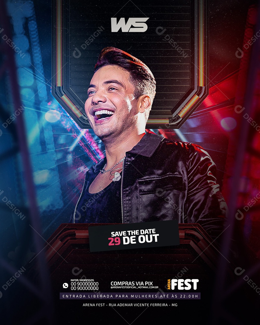 Flyer Show Wesley Safadão Social Media PSD Editável