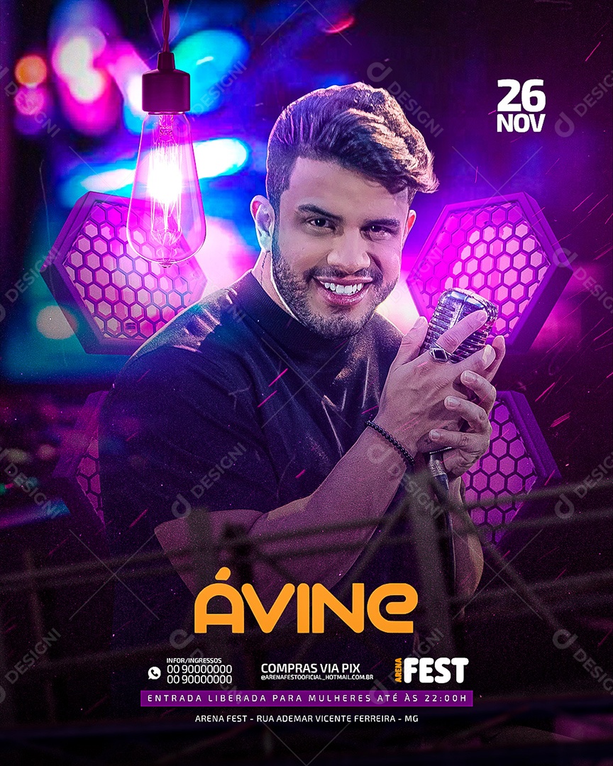 Flyer Show Ávine Social Media PSD Editável