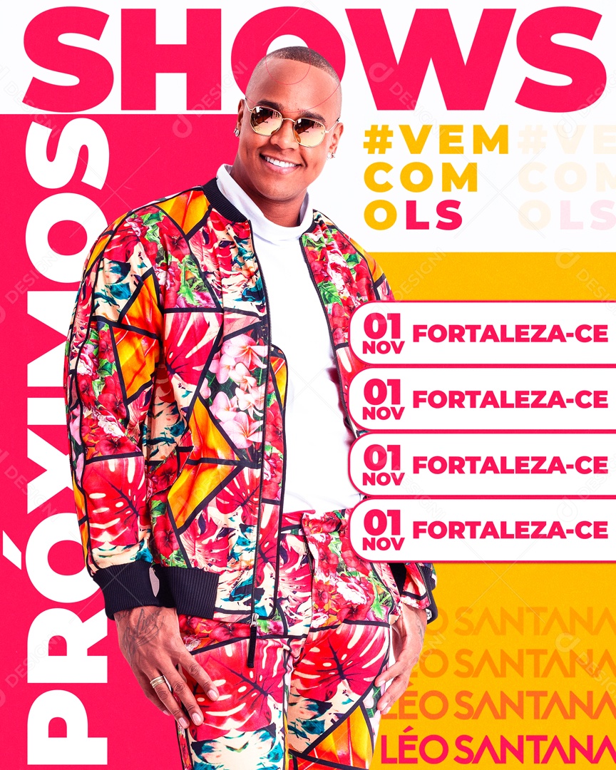 Flyer Próximos Shows Léo Santana Social Media PSD Editável