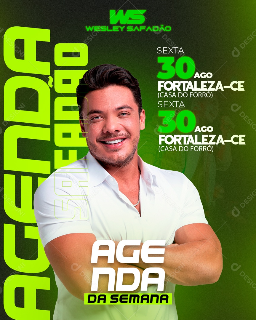 Flyer Wesley Safadão Agenda da Semana Social Media PSD Editável