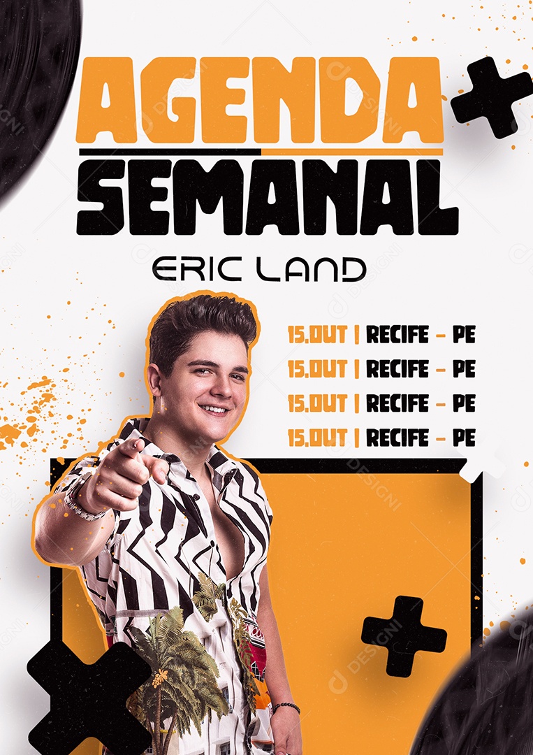 Agenda Semanal Eric Land Flyer Social Media PSD Editável