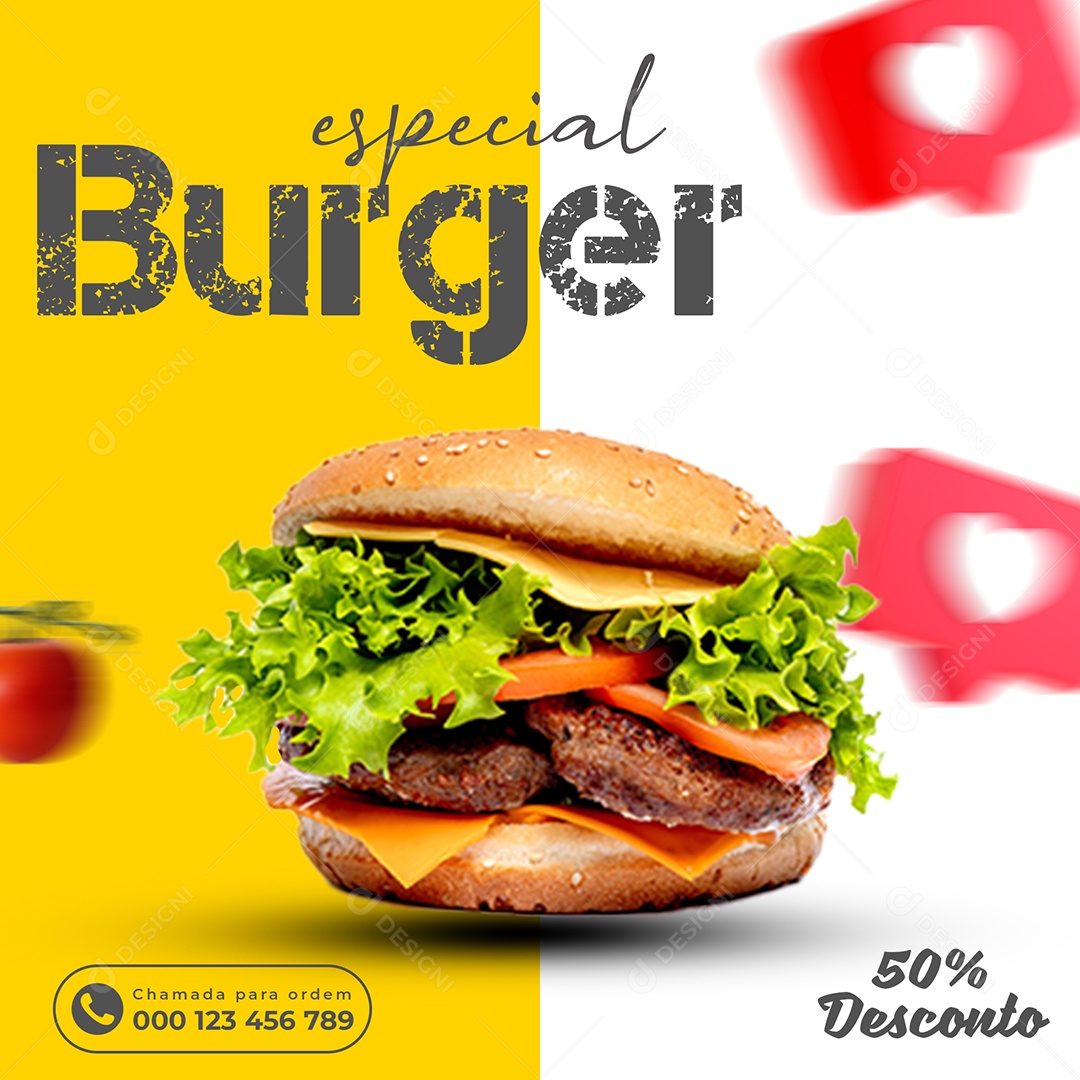 Especial Burger Hambúrguer Social Media PSD Editável