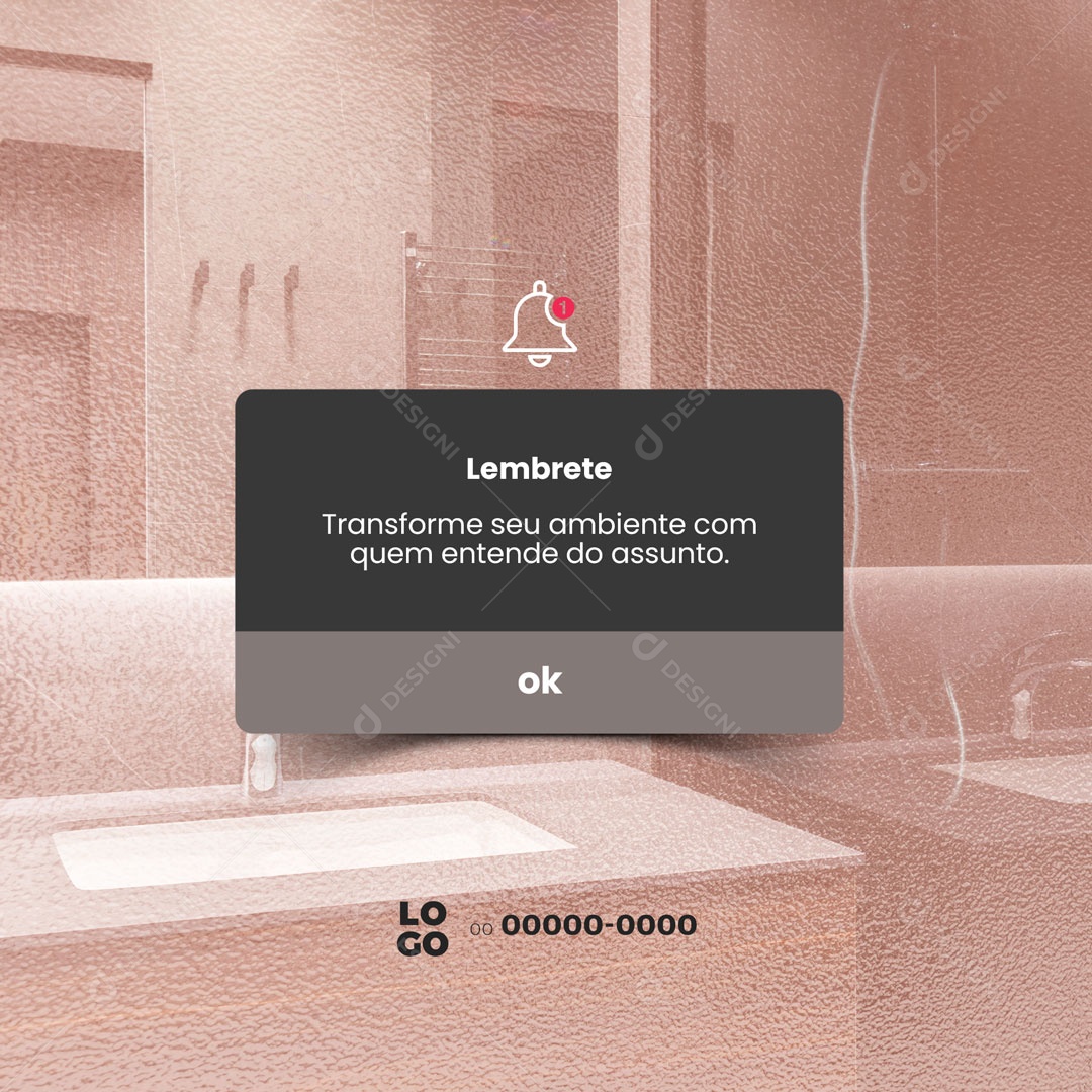Lembrete Transforme seu Ambiente com quem Entende do Assunto. Vidraçaria Social Media PSD Editável