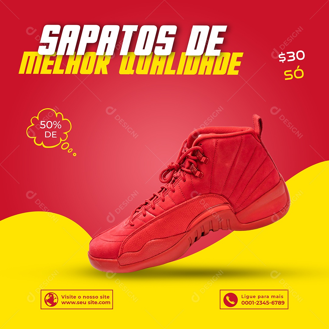 Sapatos de Melhor Qualidade Loja de Tênis Social Media PSD Editável