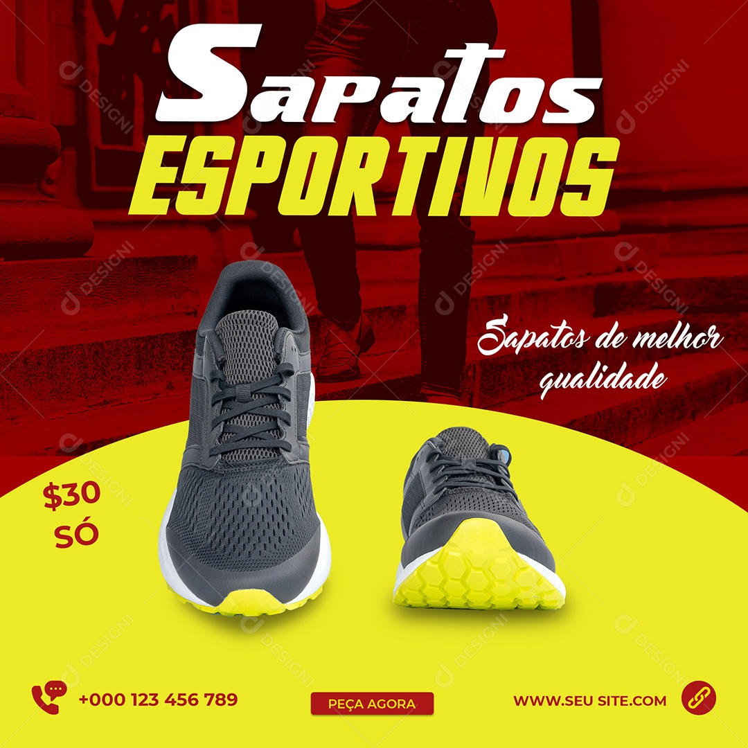 Sapatos Esportivos Loja de Tênis Social Media PSD Editável