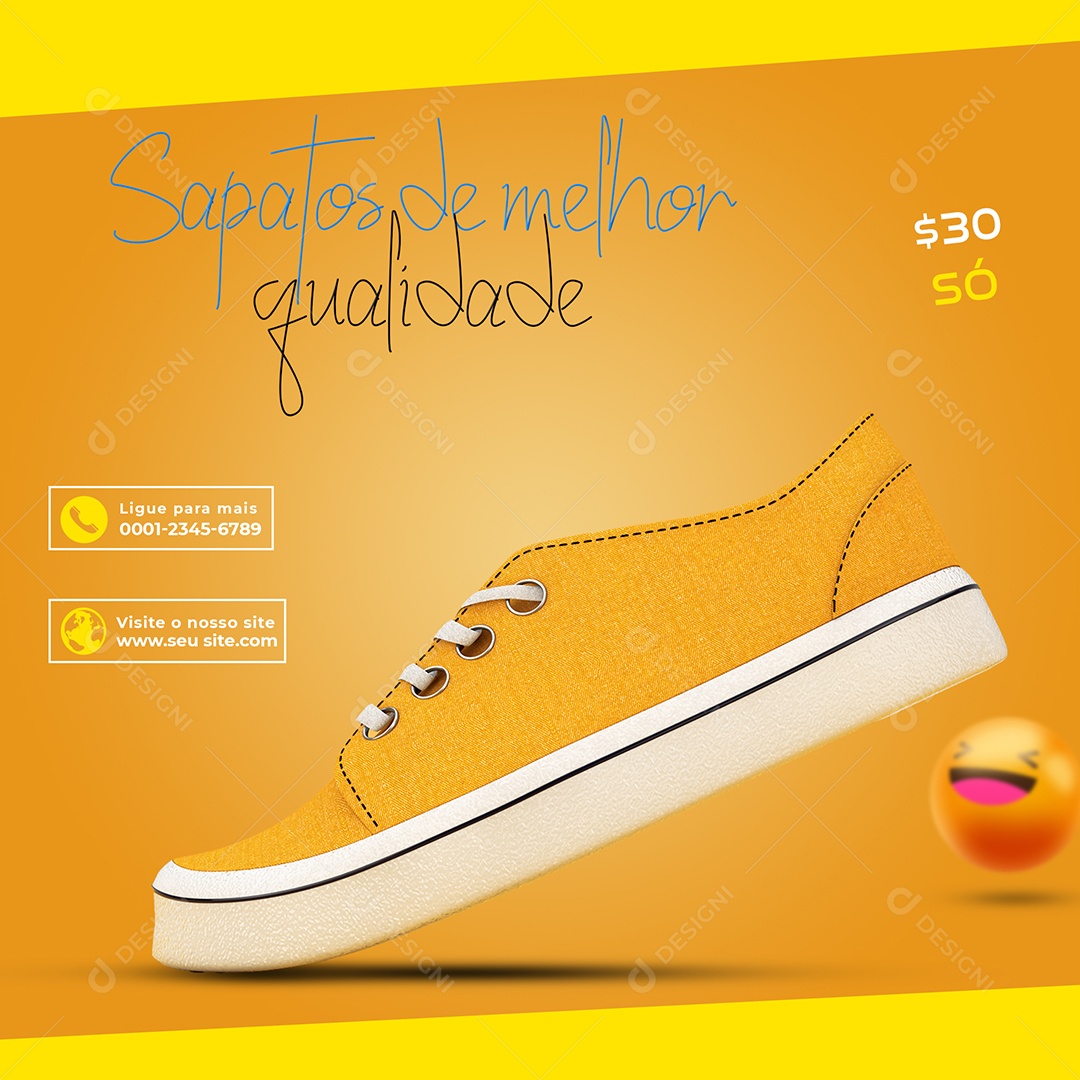 Sapatos de Melhor Qualidade Loja de Tênis Social Media PSD Editável
