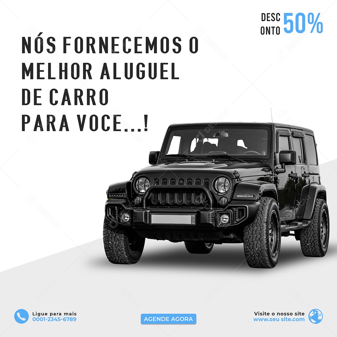 Nós Fornecemos o Melhor Aluguel de Carro Locadora Social Media PSD Editável