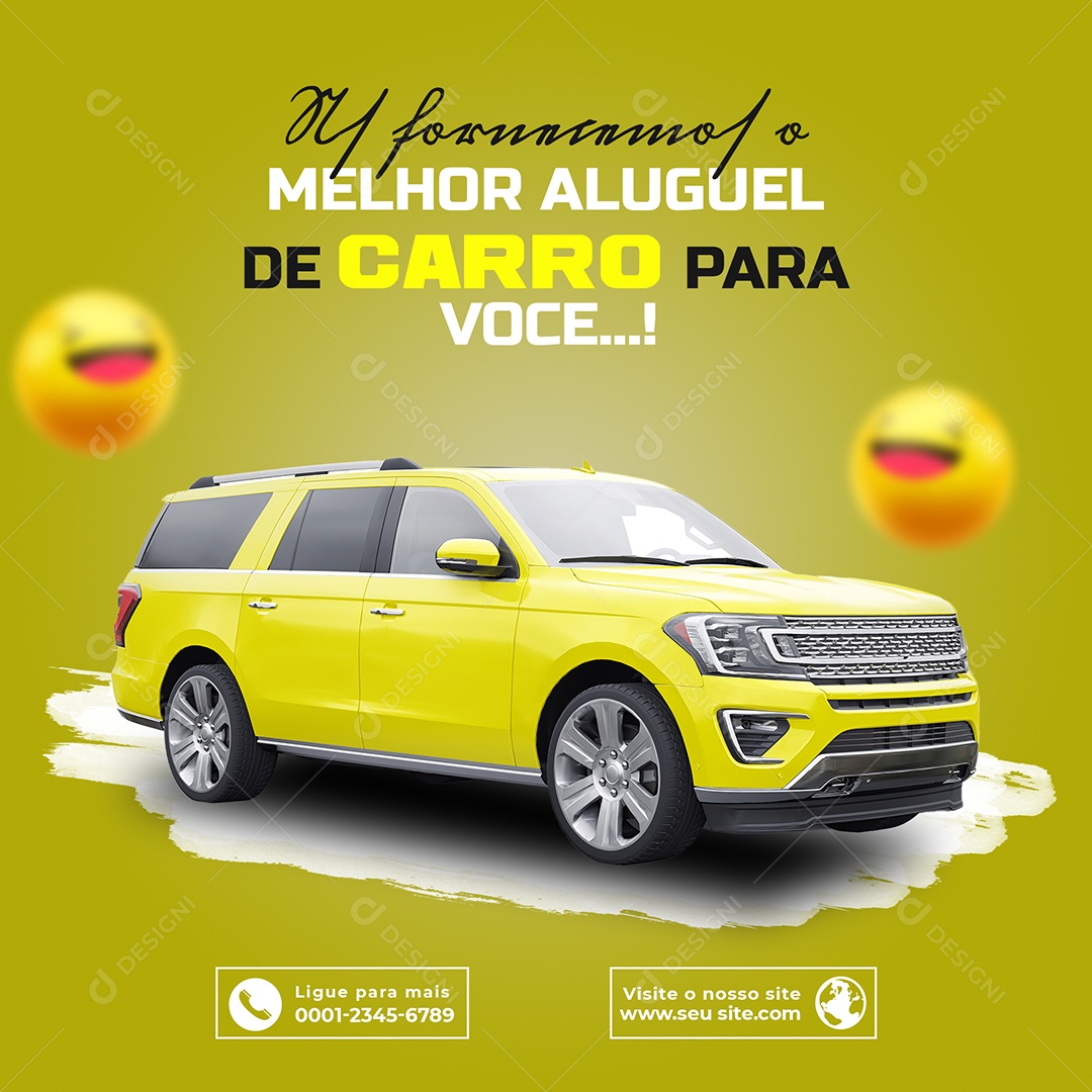 Melhor Aluguel de Carro Locadora Social Media PSD Editável