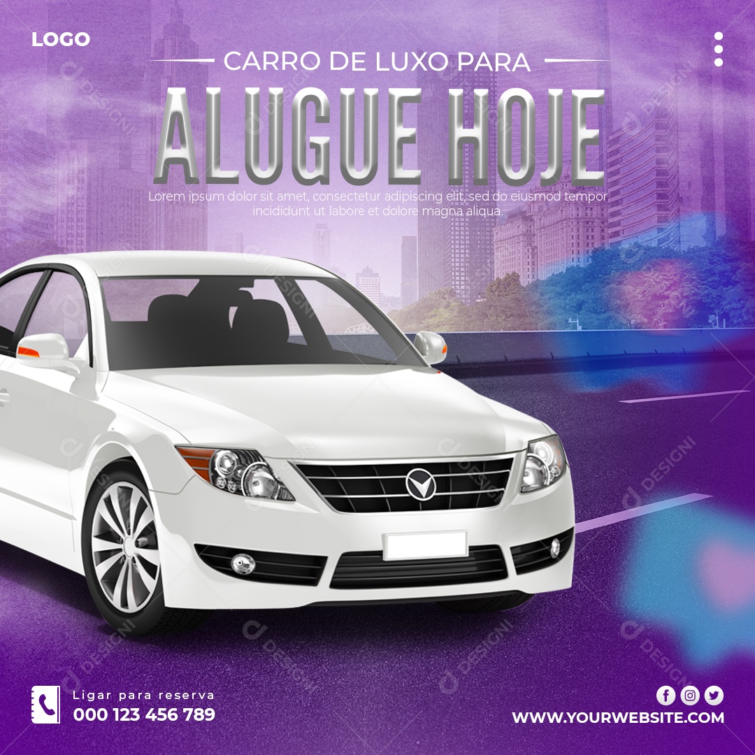 Carro de Luxo Alugue Hoje Locadoras Social Media PSD Editável