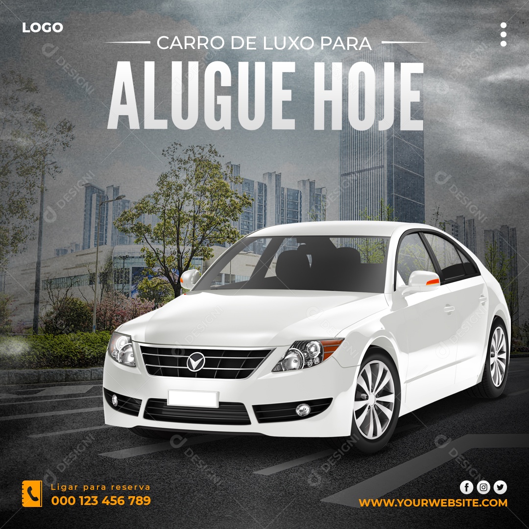 Carro de Luxo Alugue Hoje Locadoras Social Media PSD Editável